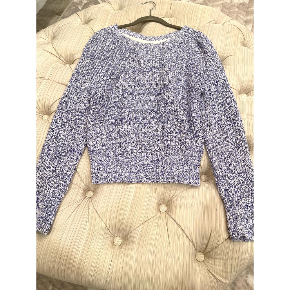 Free People Electric City Blue Marbled Knit Sweater